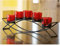 Seraphic Centro de mesa de arco de hierro, portavelas largo para Navidad, bodas, patio, cocina, comedor y mesas de café, color negro, rojo, grueso, 5 tazas