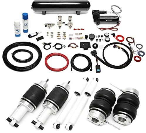 TA Technix Luftfahrwerk mit Gutachten Air-Ride inkl. 19L Tank Kompressor-Kit Lufterzeugungskit mit Airmanagement für T3 Typ 255 253 251 245 247 LFVW28-X-LFKIT2S / LFVW28-X-LFKIT2 (schwarz)