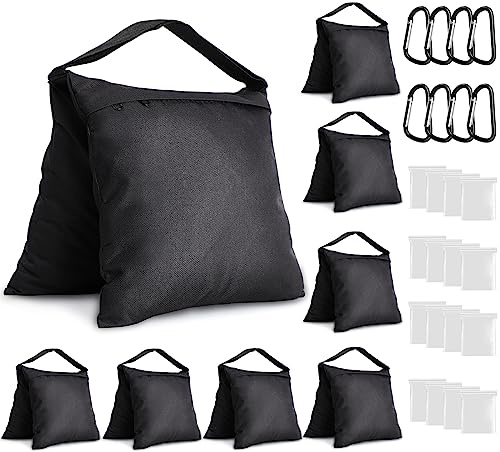 8 Packs Sandbags Weight Bags for Light Stand Photography Video Support | Heavy Duty Saddlebags for Backdrop Stand, Photo Tripod, Canopy, Pop up Tent, Umbrella Base, Fishing Chair, Wedding Shed