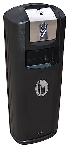 Glasdon Integro City™ Papelera-Cenicero (Negro, Gris) – Papelera 2 en 1 general y para fumadores – Papelera combinada de 35 l y cenicero de 5 l – Ideal para entornos al aire libre (Negro)
