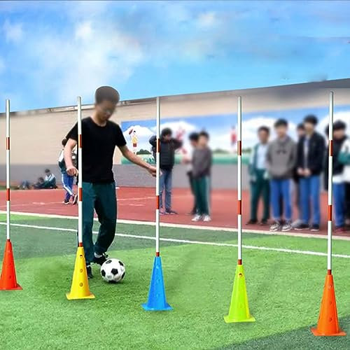 Pali da slalom, pali da calcio Attrezzatura leggera per l'allenamento della velocità di reazione agile, Paletti per l'allenamento del footwork nel calcio, Palo di allenamento per la marcatura degli sp