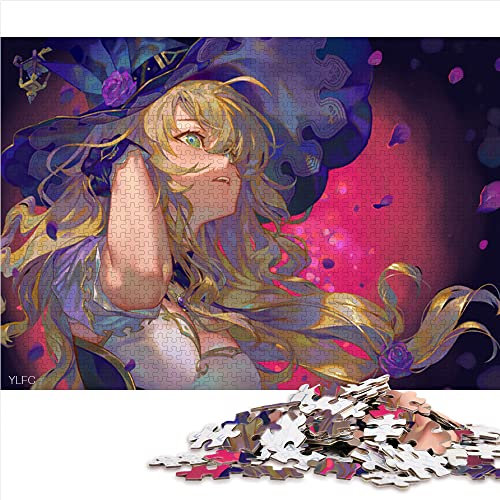 Puzzles für Erwachsene Genshin Impact Lisa 1000-teiliges Puzzle Geeignet für Kinder ab 12 Jahren PapppuzzlesFamilienunterhaltungsspielzeug Größe: 26 x 38 cm