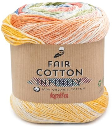 FAIR COTTON INFINITY von Katia 200 Gramm und 600 Meter Bio Baumwollgarn mit Farbverlauf