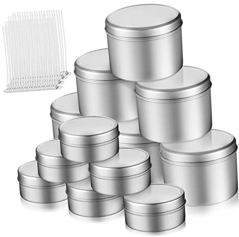 STOBOK 1 Satz Alu-dose Stumpenkerzendosen Kerze Dose Bonbongläser Aus Glas Mit Deckel Kerzen in Großen Mengen Besteckhalter Formen Zur Kerzenherstellung Container-tank Baumwolle Metall