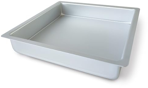 Guardini Professional, quadratische Form mit abnehmbarem Boden, geeignet für den intensiven Gebrauch, aus eloxiertem recyceltem Aluminium, 26 x 26 x 5 cm, Farbe Silber