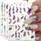 3D Marmor Nagelaufkleber - Nagelsticker Selbstklebend in 6 Farben für Damen - Nageldesign mit Bronzing-Effekt - Nail Sticker für Gelnägel Zubehör und French nails schablone