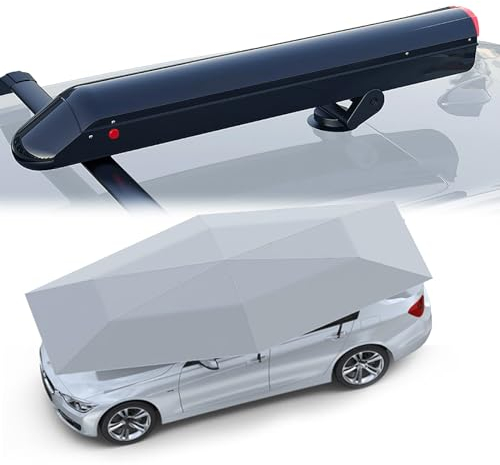 Heumbio Tente De Voiture EntièRement Automatique,Abri De Voiture Pliant pour Utilisation sur Le Toit De La Voiture, Couverture D'Auvent De Voiture De Protection Solaire pour Parapluie De Voiture,Grey