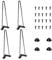 SANKEYTEW 46cm Metal Table Legs, Set of 4 Hairpin Legs, Feet for Furniture, Metal Coffee Legs, Dining Table, with Floor Protectors and Screws Available (46 cm, 2 Rods)