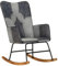Schaukelstuhl Grau Echtleder und Canvas,339693
