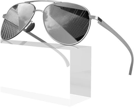 Sunier Gafas de Sol Hombre Polarizadas,Clásicas Retro Vintage Aviador Piloto Gafas de Sol Conducir,100% Protección UV