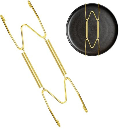 Tellerhalter für Wand, Eisen Goldene Tellerhalter, Multifunktionaler Drahtplatten-Wandaufhänger, Haushaltswandausstellungsregal, verstellbar für Uhr, Kleidung, Foto, Tasche