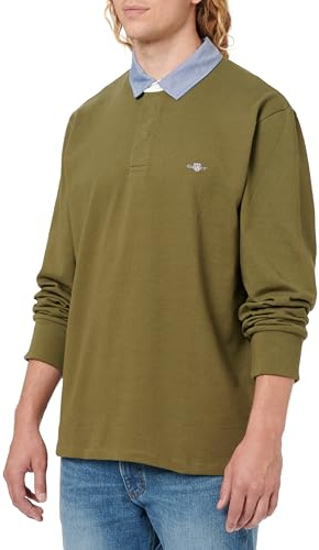 GANT Men's Reg Chambray Heavy Rugger T-Shirt, Green (Moss Green), 3XL