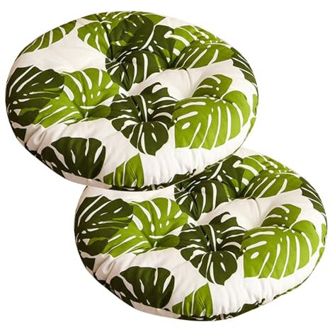 Aliuciku Sitzkissen 2er Set, Runde Stuhlpolster Stuhlkissen für Garten Terrasse Küche Büro(A-13,38x38cm)