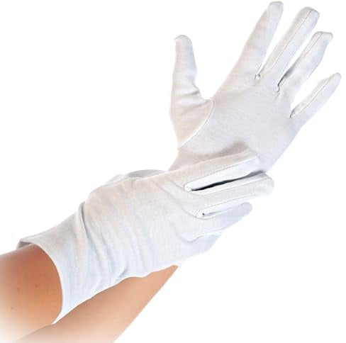 FRANZ MENSCH 600 Stück Hygostar Baumwollhandschuhe Blanc, weiß, 8/M, L: 24cm, Karton, Baumwollhandschuhe, Textilhandschuhe, Stoffhandschuhe