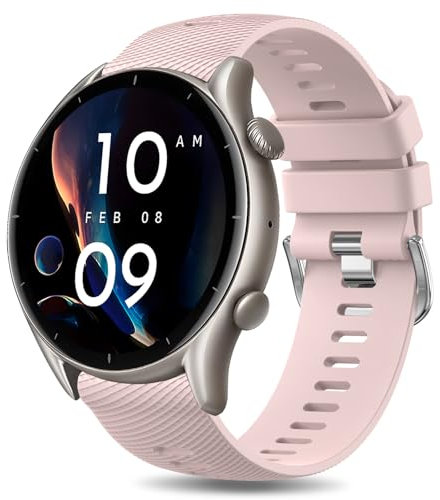 YLK Bracelet Compatible avec Amazfit GTR 4/GTR 3 Pro/GTR 3/GTR 2/GTR 2e/GTR 47mm/Stratos 3/Stratos 2 Homme Femme, 22mm Silicone Bracelet de remplacement Amazfit GTR 4/GTR 3/GTR 2 (Rose)