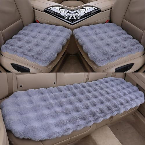 LKJHGFDS Warmes Autositzkissen für Opel Astra H 2004-2010,Verdickte Plüsch Sitzbezug Keine Rückenlehne Sitzkissen Auto Winter Warm Interieur Zubehör,A-Grey
