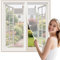 WENT Fliegengitter Fenster ohne Bohren 90x120 cm, Robustes Polyester Netz, Schnell montiert & wiederverwendbar, Insektenschutz Fenster Mückenschutz mit automatischem Verschluss, Weiß