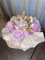 Générique Bouquet de Roses Artificielles en Savon, Rose et Violet avec Fleurs Séchées, 20 cm