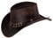 Black Forest Fox Buffalo Bill Herren Damen Western Cowboy Leder Hut in Braun Größe XXL