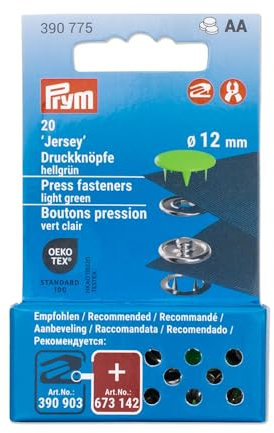 Prym 390775 Druckknöpfe Jersey, 12 mm, hellgrün, kompatibel mit dem Vario Creative Tool