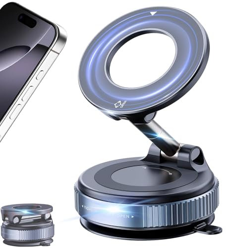 Soporte magnético de vacío para teléfono de coche, soporte de teléfono con ventosa ajustable de 360° para soporte de teléfono celular MagSafe para tu coche/gimnasio/soporte de espejo para iPhone y
