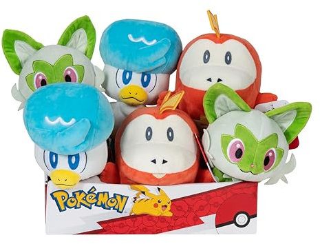 Pokémon 20cm Plüsch Generation IX PKW3351 - Fuecoco, Sprigatito, Quaxly - Official Pokemon Stuffed Toy for Children 2+
