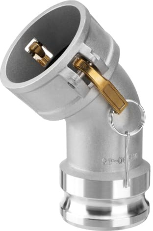 Venussar DA3030 Typ DA Nocken- und Rillenschlauchverschraubung, 45-Grad-Winkel, 7,6 cm Camlock weiblich x 7,6 cm männlich, 125 PSI, Aluminiummaterial (CAM-30-DA45-AL)