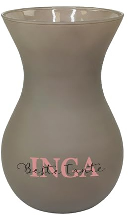 Herz & Heim® Personalisierte Ritzenhoff Vase aus Glas mit Wunschtext, Name oder Alter – Verschiedene Motive & Farben – Geschenk zum Geburtstag, Muttertag, Dankeschön (Braun, Muttertag)