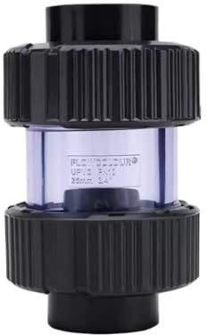 JWFBDB Aquarium Transparent Check Valve PVC One Way Non Return Fish Tank Tube Joint Garden Irrigation Water Pipe Connectors(Black 32mm)