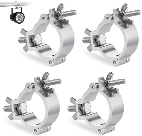 Truss O Clamp, 4 unidades de soportes de travesaño 25-30 mm, abrazaderas de aluminio para iluminación de escenarios, ganchos plateados, para luces de escenario, faros, soporte colgante