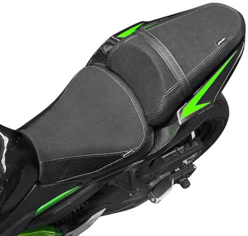 Sitzbank Fahrer Beifahrer Sitz für Ninja 650 Z650 2017-2025 2026 (Schwarz) | Bequemer auf langen Fahrten, Guter Halt für den Lendenbereich, Zwei-Personen Doppel, Einfache Install