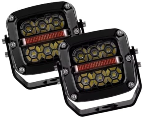 Riloer LED Work Light Bar 9-36V DC 60W LED Headlight for Motorcycle Truck Spotlight Compatible with Motorcycle ATV UTV SUV Car Truck Black