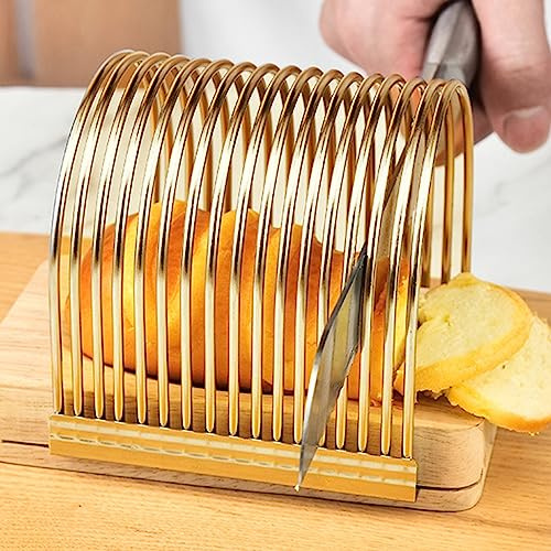 Potato Slicer Hasselback Potato Cutter Slicing Rack Cutter Onion and Tomato Slicing Rack Vegetable Cutter Practical Kitchen for Barbecue Cooking Gift for Cook Gift for Mather (Gold)