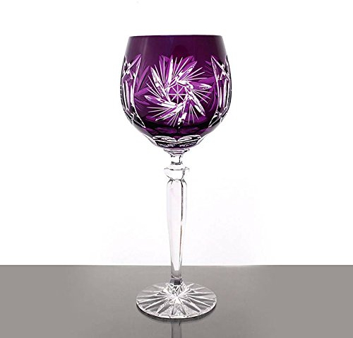 Weinglas Weinkelch Römer Glas Schleuderstern 250 ml Violett Handgeschliffen Kristallglas