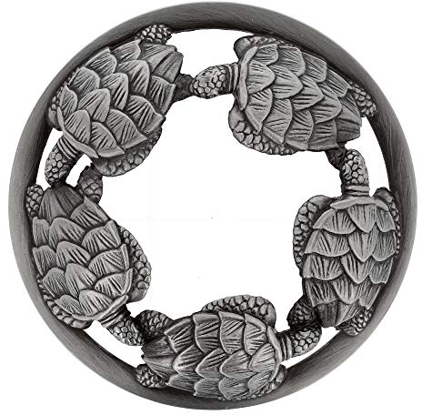 EXCLUSIVE Candle Topper/JAR Topper LID Turtles Brushed Silver
