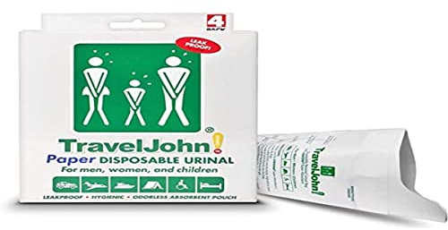 Travel John TravelJhon Lot de 4 urinoirs jetables en papier Unisexe