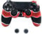Taifond Coque de protection antidérapante en silicone pour manette PS4/SLIM/PRO avec 2 capuchons de pouce Rouge camouflage