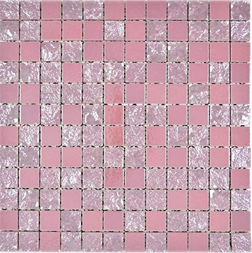 Mosaikfliese Keramik pink rose rosa Steinoptik Fliese Wandverkleidung Wandfliese Küchenfliese Thekenverkleidung Badewannenverkleidung WC Badfliese