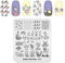 Nagel Stempelplatte Ostern Thema Bild Design-Vorlagen Kaninchen Ostereier Muster Maniküre Druck DIY Nagelkunstwerkzeuge