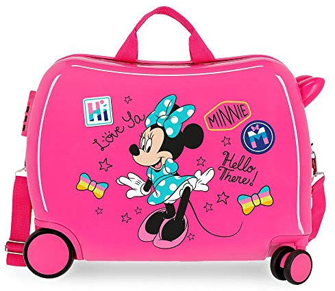 Disney Enjoy Minnie Icon Valise Enfant Rose 50x38x20 cms Rigide ABS Serrure à Combinaison 34L 2,3Kgs 4 Roues Bagage à Main