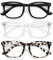 WOWSUN Blaulichtfilterbrille Unisex Nerd nicht verschreibungspflichtige klare Gläser Computer Blaulicht blockierende Brille, Schwarz + Grau + Transparent, Medium