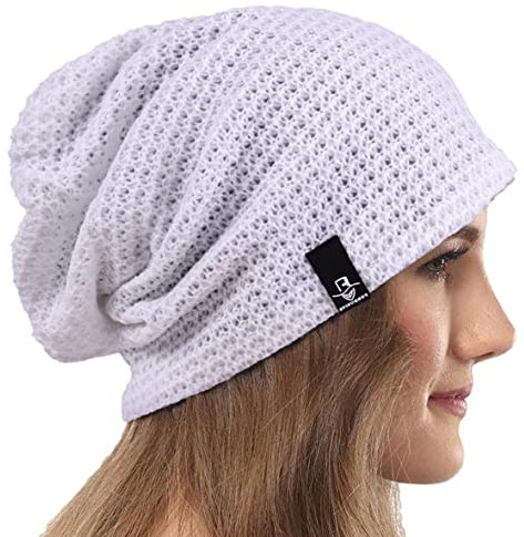 VECRY Damen Lässige Mütze Stricken Baskenmütze Gerippte Schädelkappe Winter Sommer Hüte (Comb Weiß)