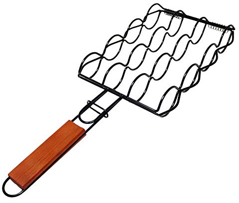 ToCi Maiskolbenhalter Grillwender für Maiskolben aus Metall | Grill-Zubehör Grillzange Maiskolbengriller mit Griff aus Holz