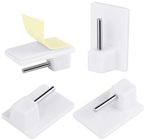 LIHAO Set di 30 Ganci Adesivi per Tende Finestra - 2.8 x 1.9 x 1.1 cm - Bianco