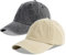 LANGZHEN Unisex Baseball Cap 100% Baumwolle Fits Männer Frauen Washed Denim Einstellbare Papa Hut (Khaki+Schwarz, One Size)