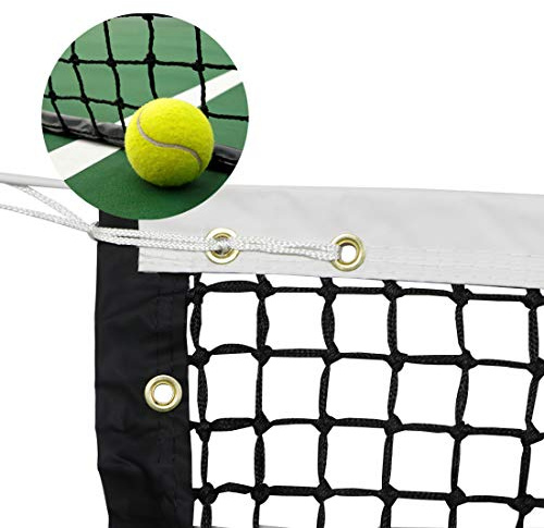 ProGoal Tennis Net 42FT Professional Heavy Duty Nylon Net, Compatible with All Standard Tennis Posts, IncludedIndoor Outdoor Court (Single-Layer Tennis net)