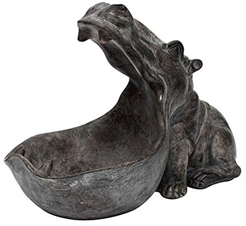 Powers Big Mouth Hippo Key Bowl Resin Ornament - Home Hippo Figurine Jewelry Holder - Perfect Decor for Keys, Candy, and More