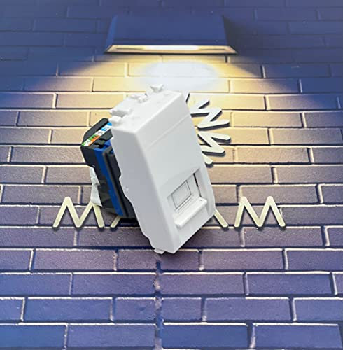 TOT Electric Frutti Compatibili Colore Bianco Per Supporti Originali Materiale Tecnopolimero Vimar Plana Interruttori Prese Shuko Bivalenti (Presa LAN RJ45)