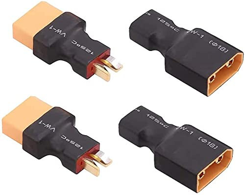 Xingkang 2Pair No Wires Deans T Style Deans Plug to XT90 Female Male Adapter Connector for RC Lipo/NiMH Battery Charger