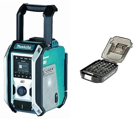 Makita DMR115 Akku-Baustellenradio (ohne Akku, ohne Ladegerät) & E-00016 Bit-Set in Akku-Box